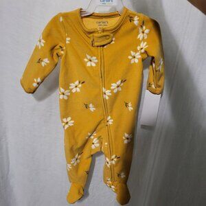 🌼3/$10🌼 NWT Carter's Onesie Cute Warm Girls Flowers 0-3 m